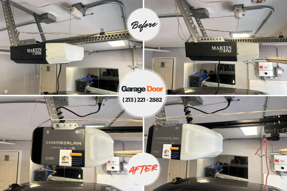 Before and after: garage door repair Abingdon, IL